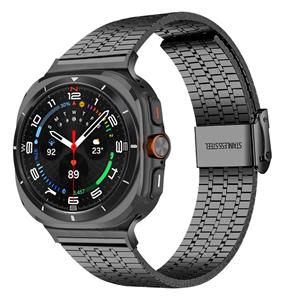 Strap-it Samsung Galaxy Watch Ultra roestvrij stalen band (zwart)