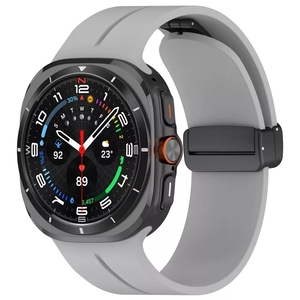 Strap-it Samsung Galaxy Watch Ultra sport band met D-buckle (grijs)