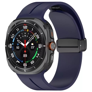 Strap-it Samsung Galaxy Watch Ultra sport band met D-buckle (donkerblauw)