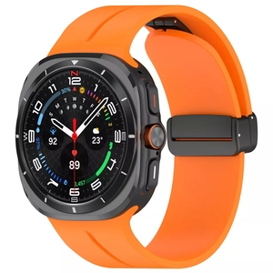 Strap-it Samsung Galaxy Watch Ultra sport band met D-buckle (oranje)