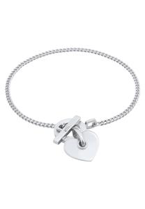 Elli PREMIUM Armband Dames Hart Hanger T-Bone Modern in 925 sterling zilver gerhodineerd Zilver