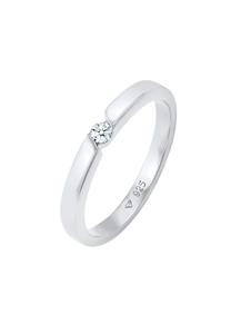 Elli DIAMONDS Dames Verloving Elegant Klassiek met Diamant (0,06 kt.) in 925 Sterling Zilver Zilver