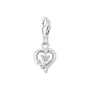 Amor Charme voor dames, 925 Sterling zilver, zirkonia synth. | Hart