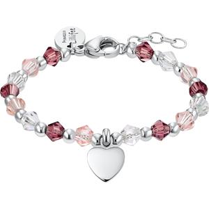 Prinzessin Lillifee Armband voor meisjes, roestvrij staal, glas | hart