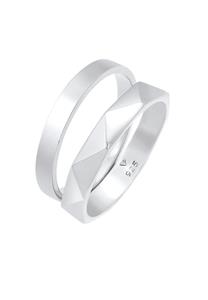 Elli Dames Bandring basic Zeshoek Gehamerd in 925 Sterling Zilver Zilver