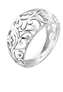 Elli Dames Ring Ornament Squiggled in 925 Sterling Zilver Zilver