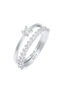 Elli Dames Solitaire Engagement Infinity met Zirconia Kristallen in 925 Sterling Zilver Verguld Zilver