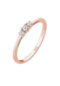 Elli DIAMONDS Dames Verlovingsring Diamant (0.06 ct.) Delicaat in 925 Sterling Zilver Roségoud