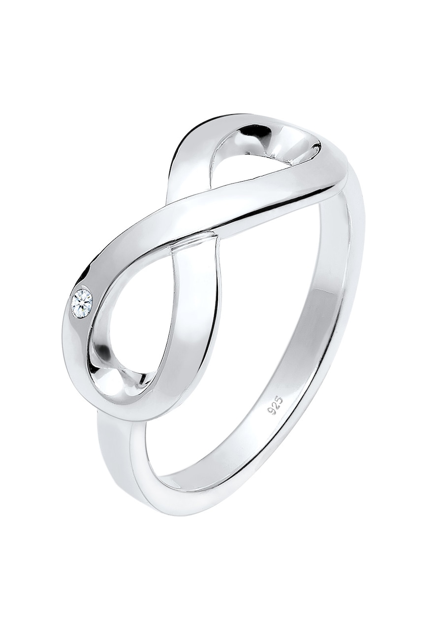 Elli DIAMONDS dames infinity symbool eindeloos met diamant (0.015 ct.) in 925 sterling zilver Wit