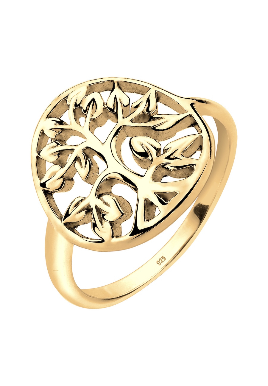 Elli Dames Levensboom Symbool Gebloemd in 925 Sterling Zilver Goud