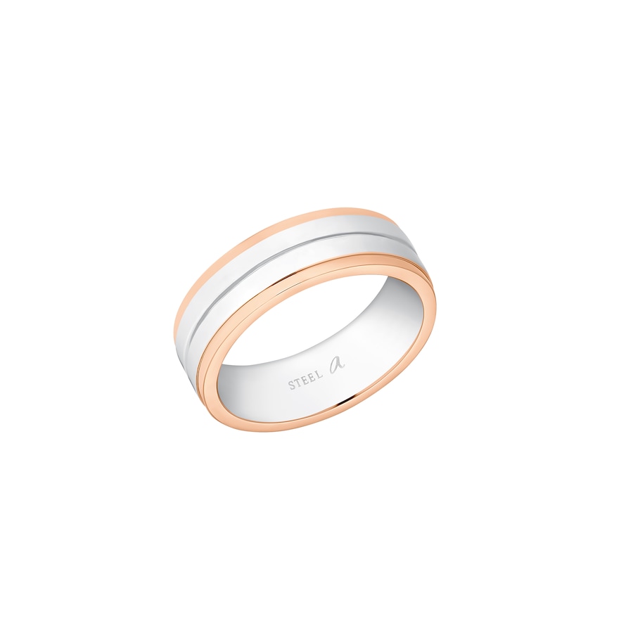 Amor Ring voor dames en heren, unisex, roestvrij staal, (synth.) zirconia