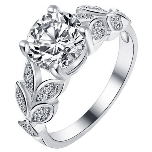 LGT JWLS Dames ring LGT Jewels Crystal Leaf-16mm