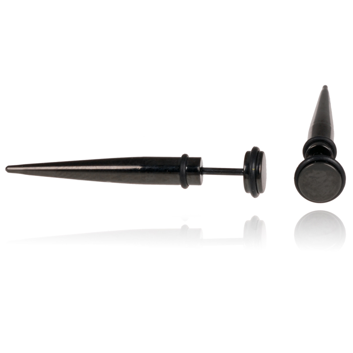 Mendes Titanium Stud oorbellen Spike Zwart