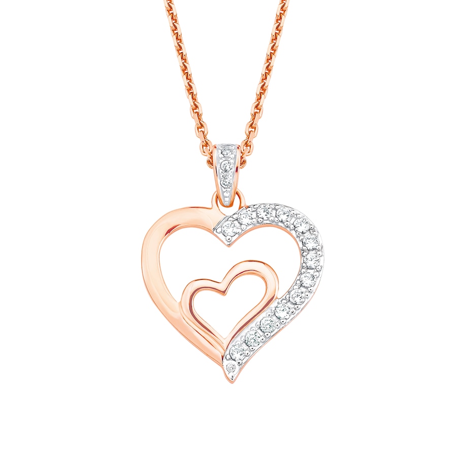 Amor Ketting met hanger voor dames, 925 Sterling zilver, zirkonia synth. | Hart