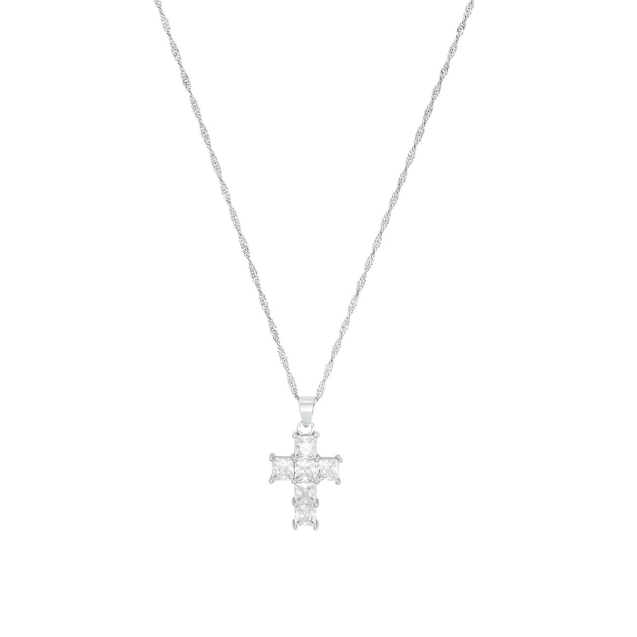 Amor Ketting met hanger voor dames, 925 Sterling zilver, zirkonia synth. | kruis