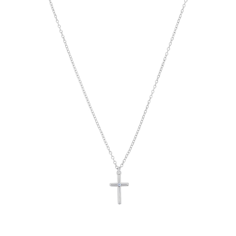 S.Oliver Ketting met hanger voor meisjes, 925 Sterling zilver, zirkonia synth. | kruis