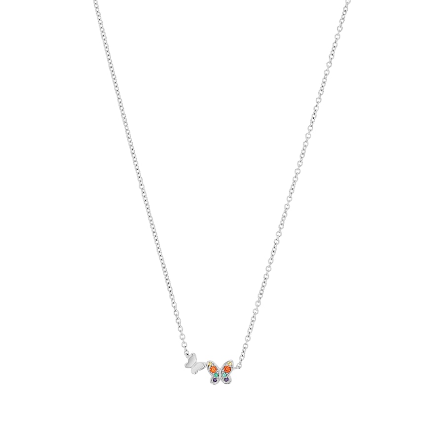 S.Oliver Ketting met hanger voor meisjes, 925 Sterling zilver, zirkonia synth. | vlinder