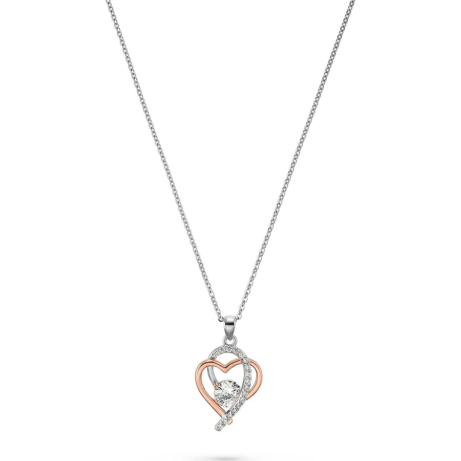 FAVS Ketting met hanger voor dames, 925 Sterling zilver, zirkonia synth. | Hart