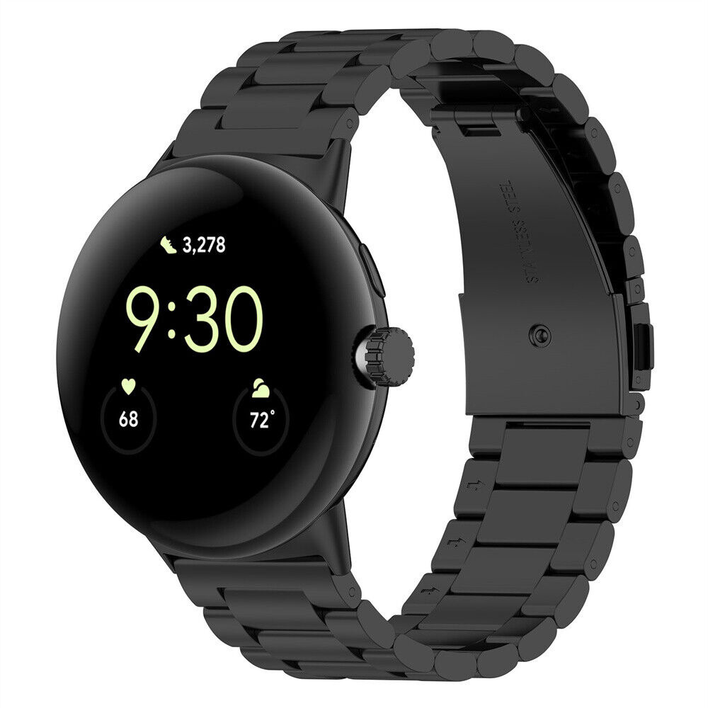 Strap-it Google Pixel Watch 3 - 45mm stalen band (zwart)