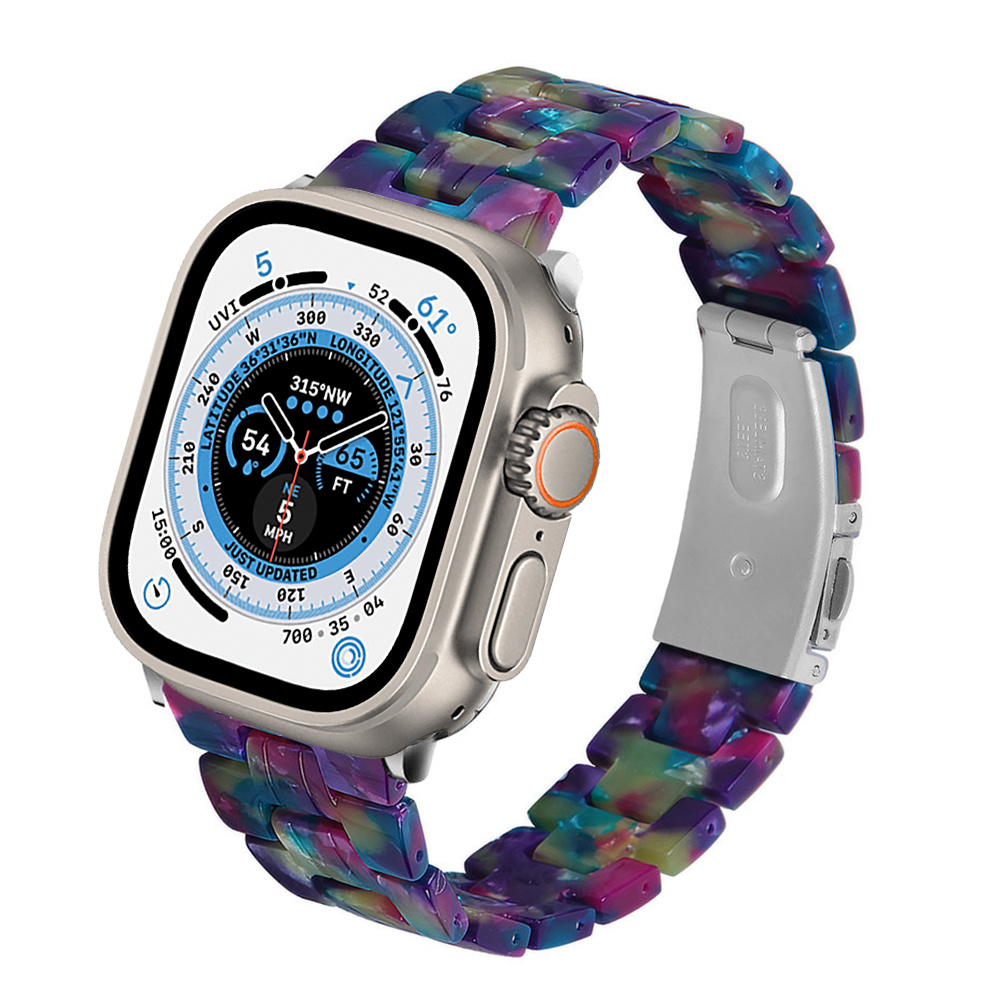 Strap-it Apple Watch Ultra stalen band (kleurrijk paars)