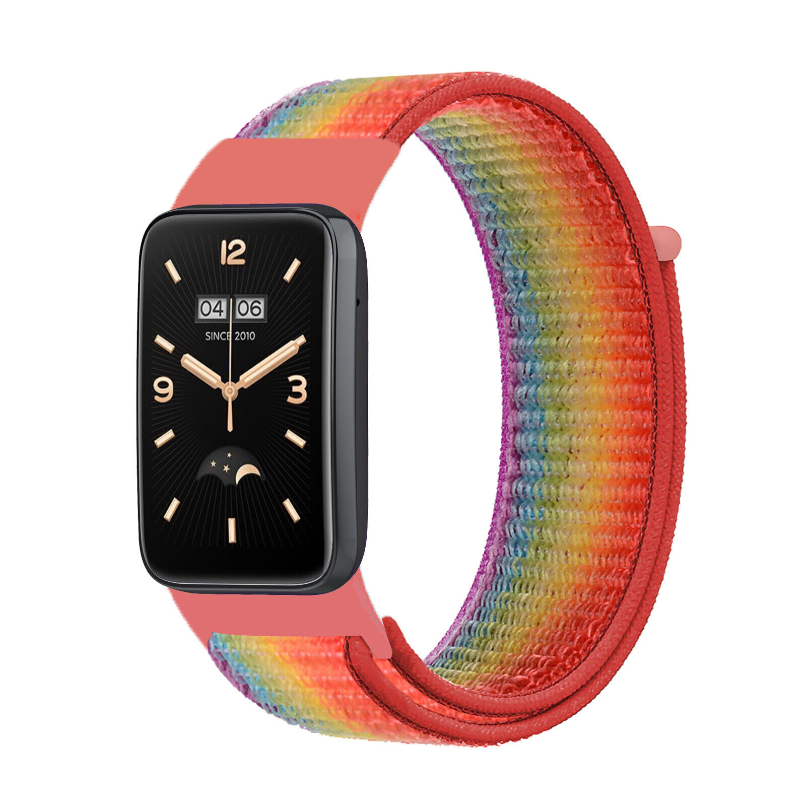 Strap-it Xiaomi Smart Band 7 Pro nylon bandje (regenboog)