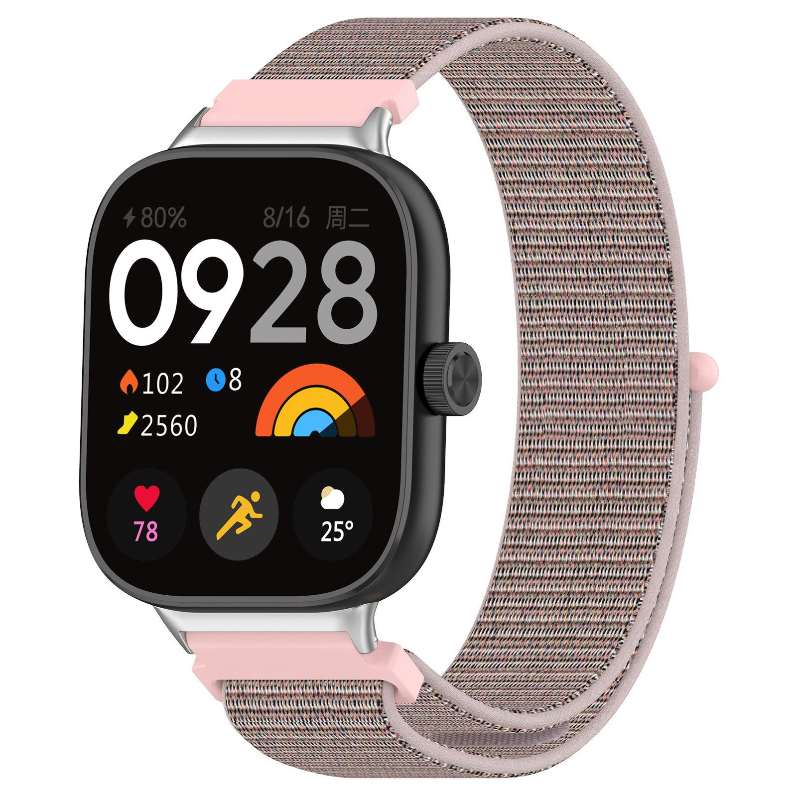 Strap-it Xiaomi Smart Band 8 Pro nylon band (pink sand)