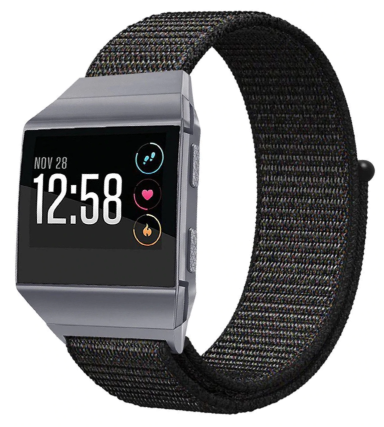 Strap-it Fitbit Ionic nylon bandje (zwart)