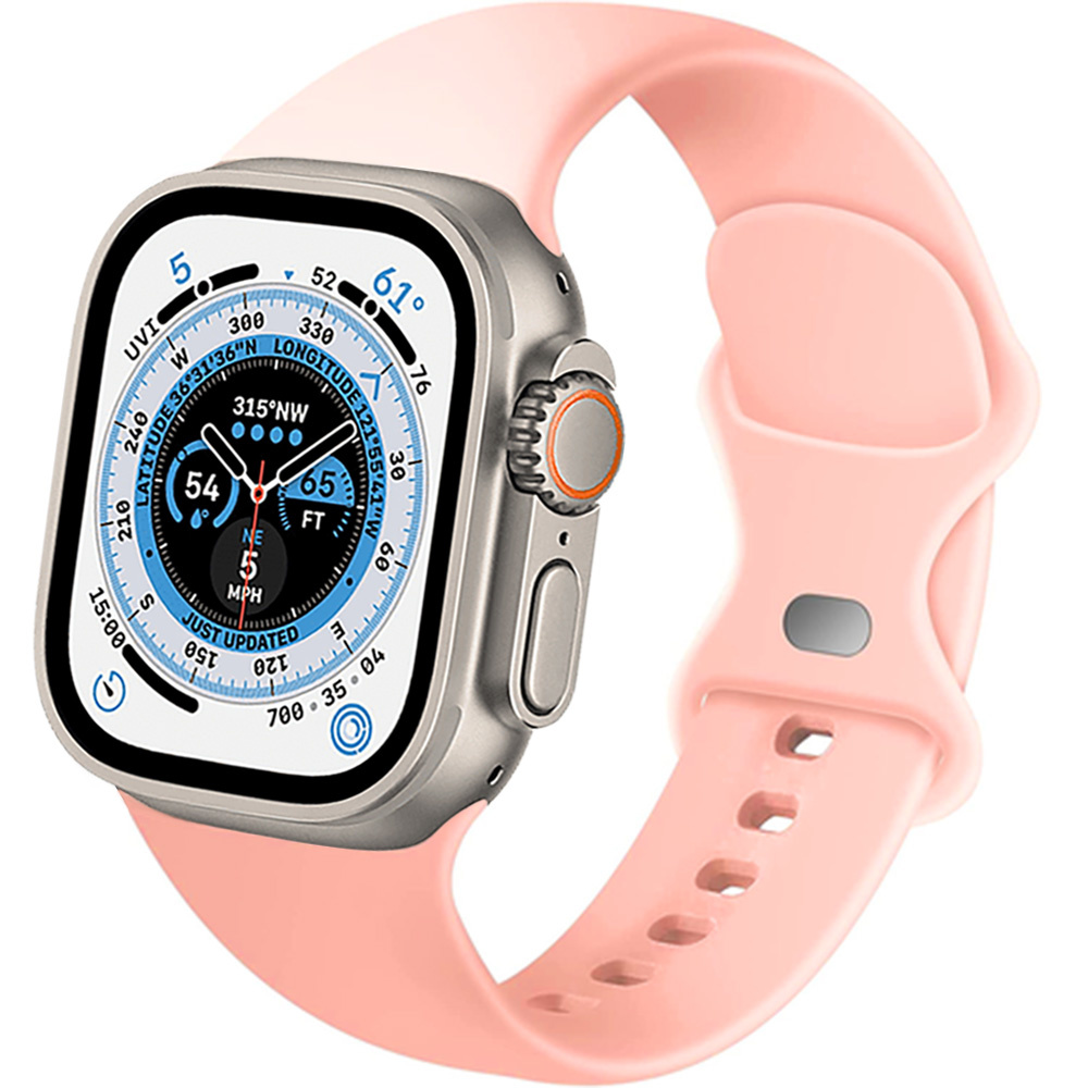 Strap-it Apple Watch Ultra siliconen bandje (lichtroze)