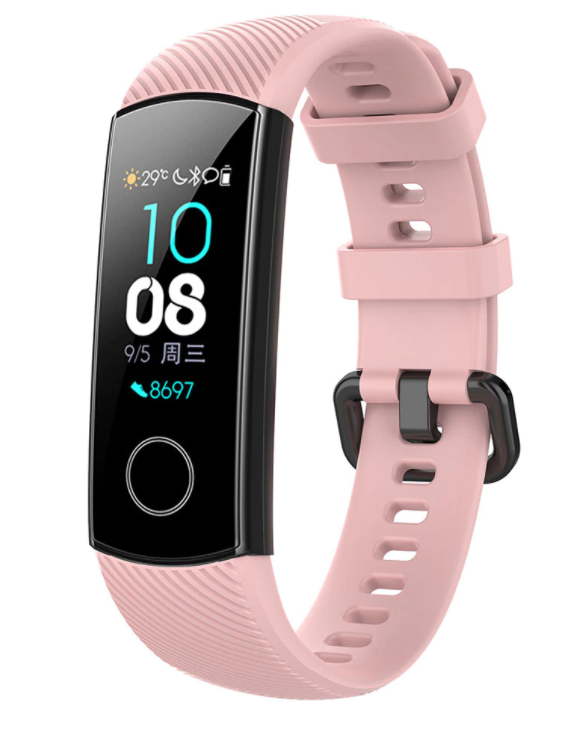 Strap-it Honor band 4 / 5 siliconen bandje (roze)