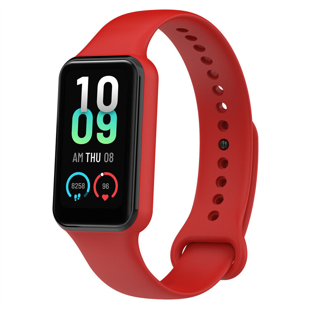 Strap-it Amazfit Band 7 siliconen bandje (rood)