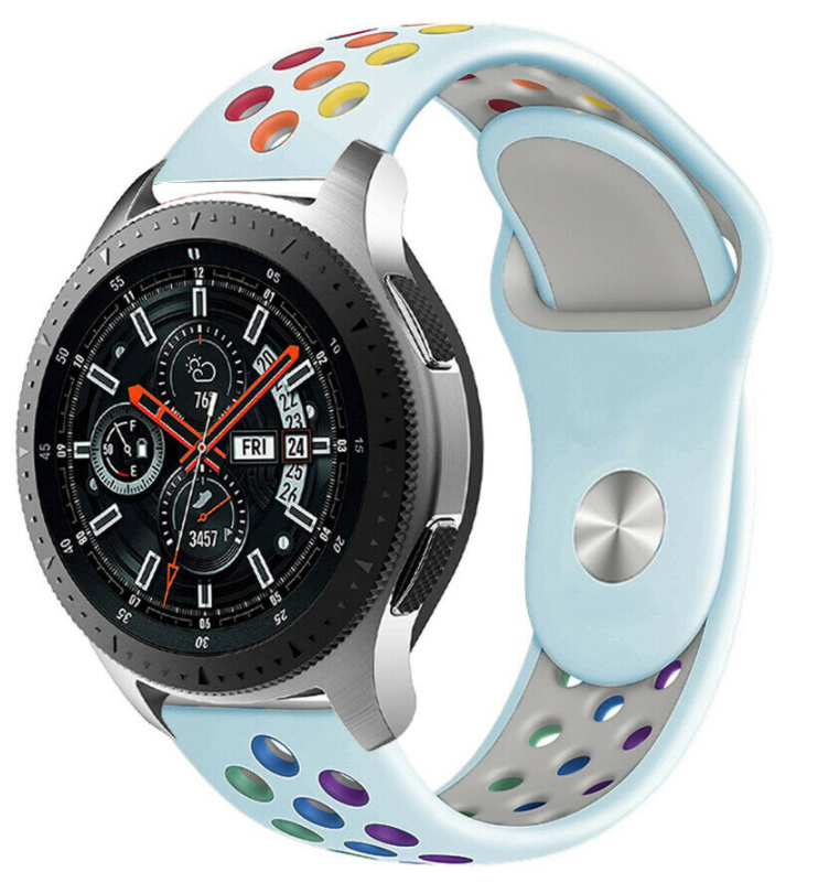 Strap-it Samsung Galaxy Watch sport band 46mm (lichtblauw kleurrijk)