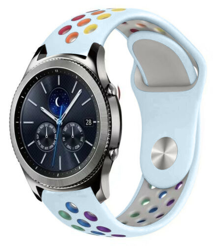 Strap-it Samsung Gear S3 sport band (lichtblauw kleurrijk)