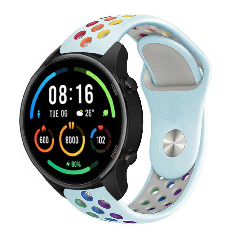 Strap-it Xiaomi Mi Watch sport band (lichtblauw kleurrijk)