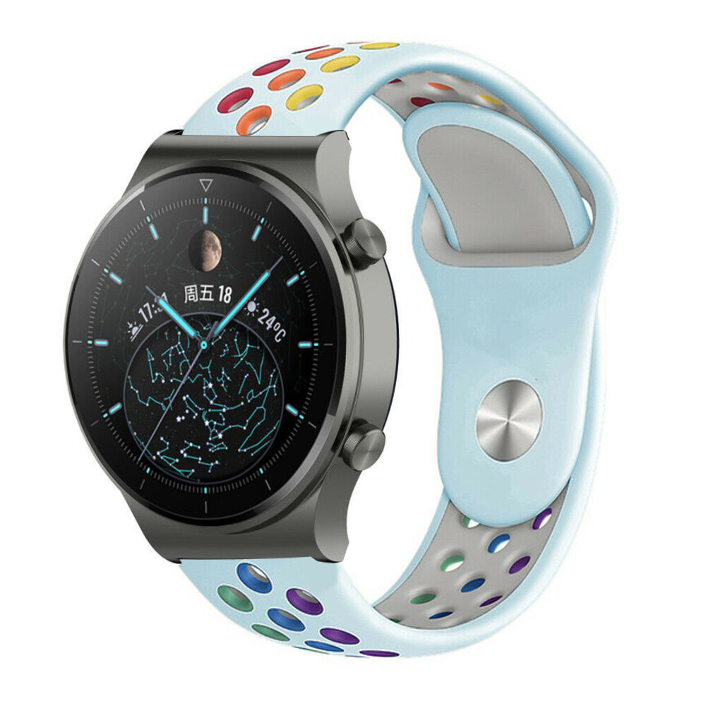 Strap-it Huawei Watch GT 2 Pro sport band (lichtblauw kleurrijk)