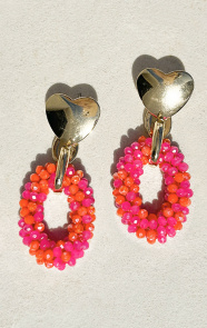 The Musthaves Lovely Beads Oorbellen Fuchsia