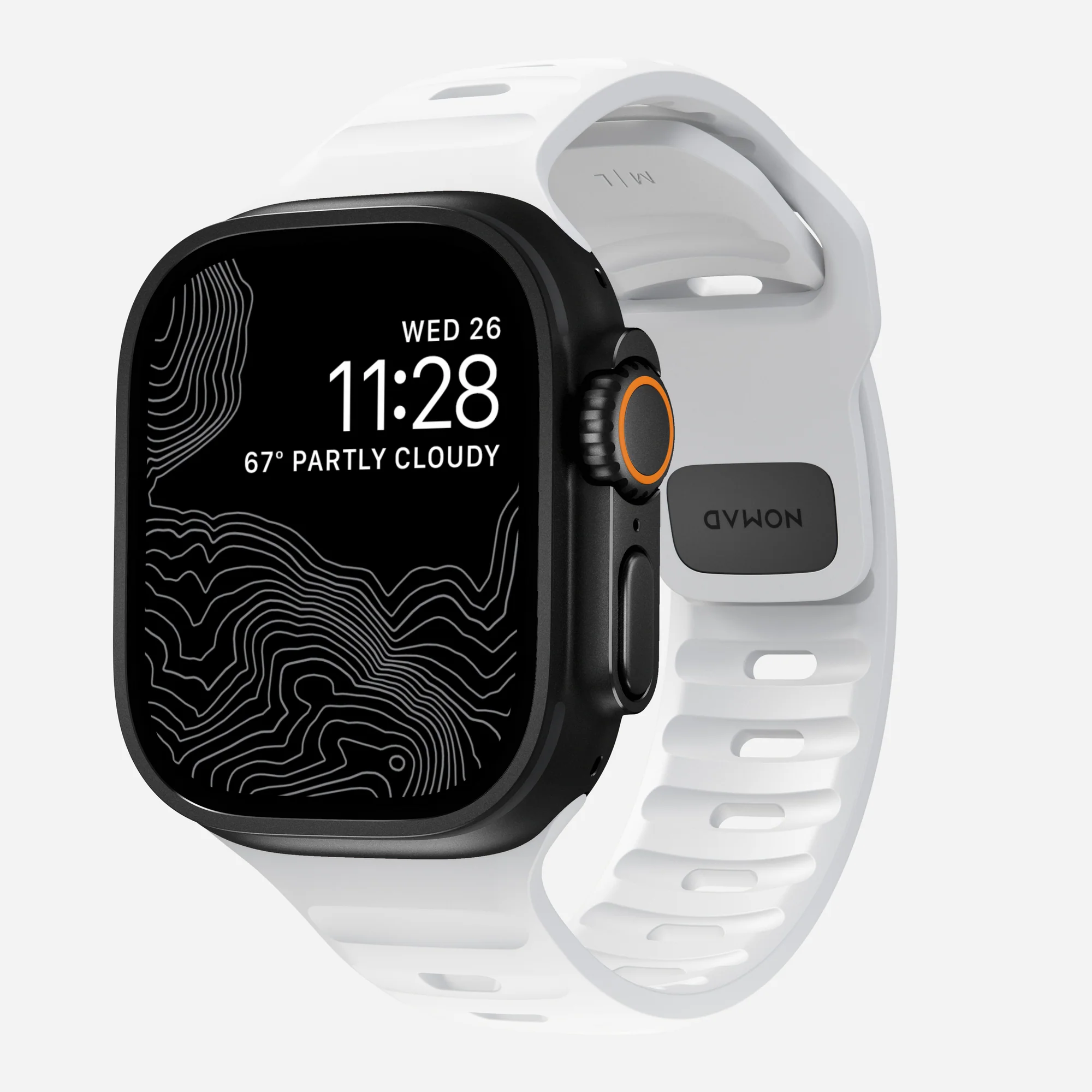 Nomad Apple Watch siliconen bandje - Sport (Wit)