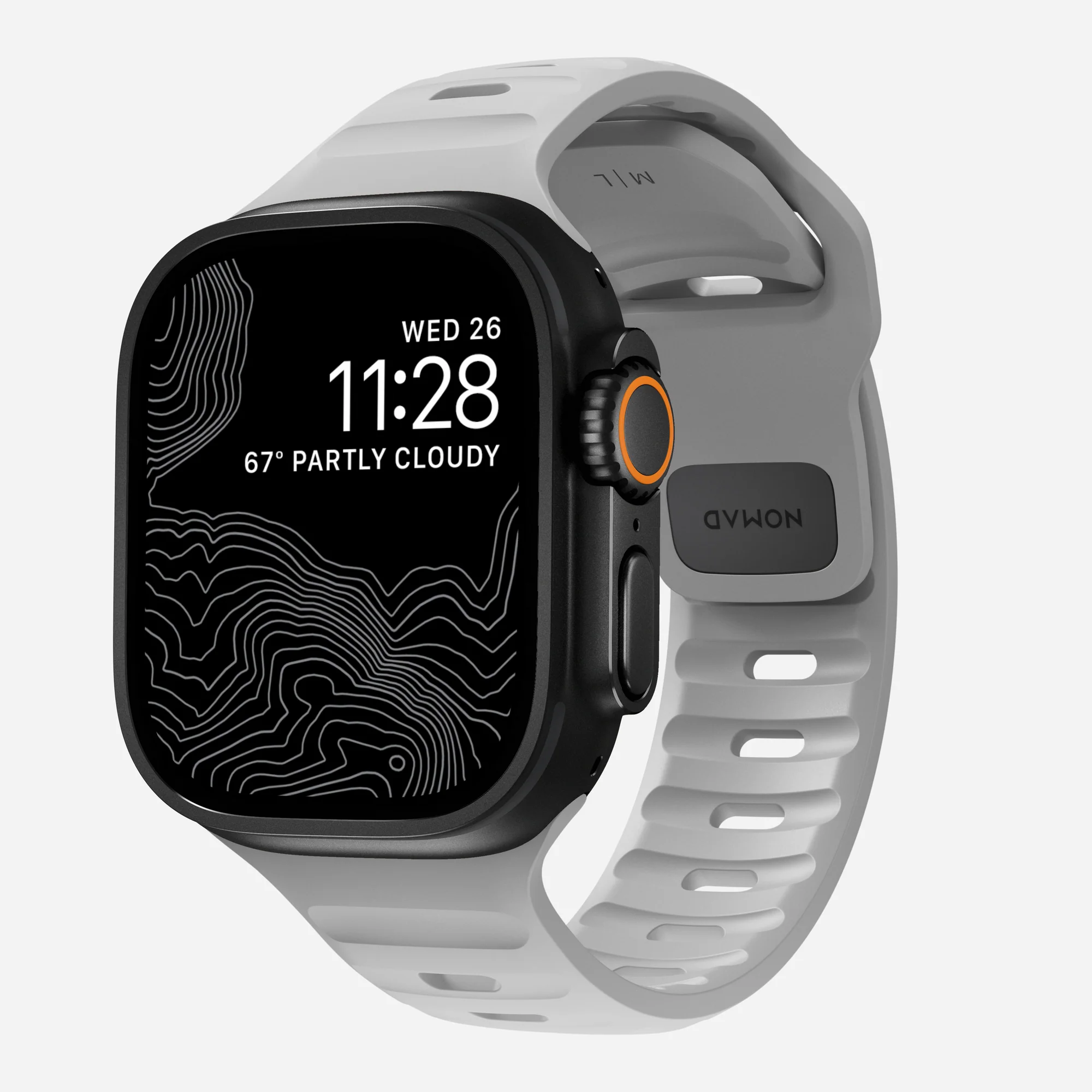 Nomad Apple Watch siliconen bandje - Sport (Lunar Gray)