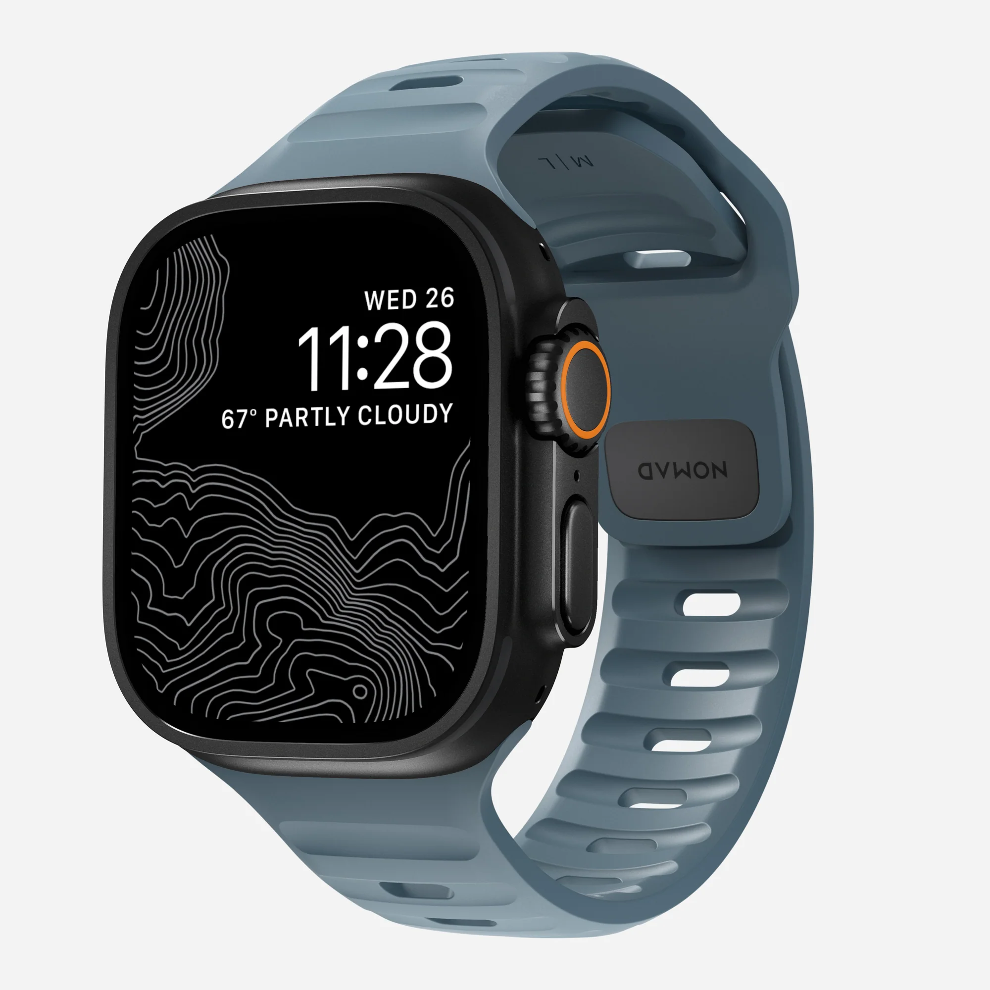 Nomad Apple Watch siliconen bandje - Sport (Marine Blauw)