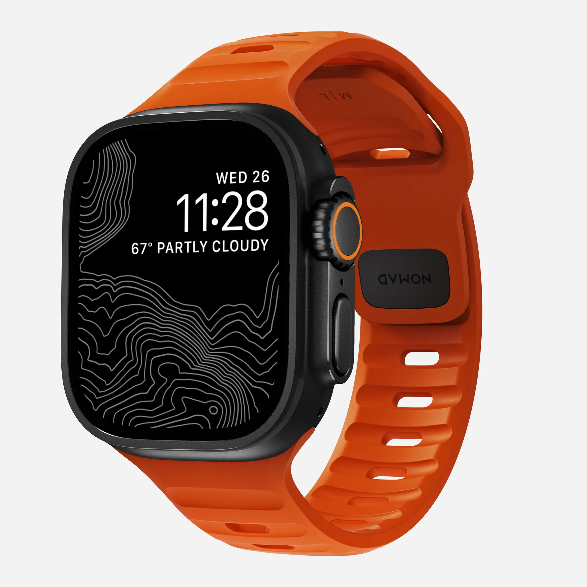 Nomad Apple Watch siliconen bandje - Sport (Ultra Orange)