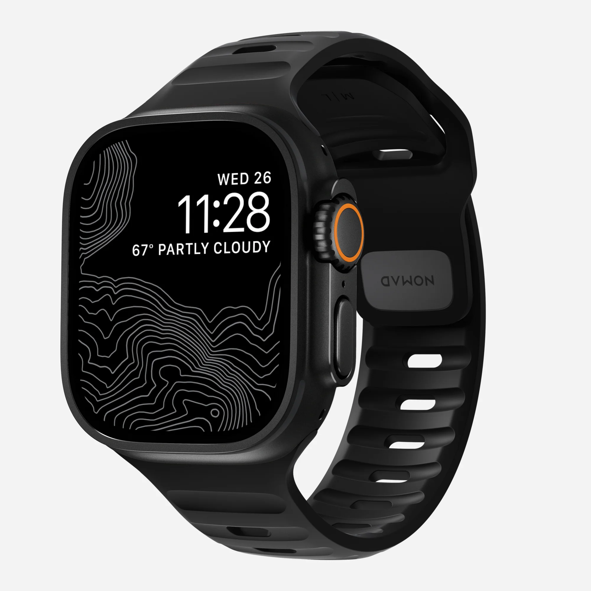 Nomad Apple Watch siliconen bandje - Sport (Zwart)