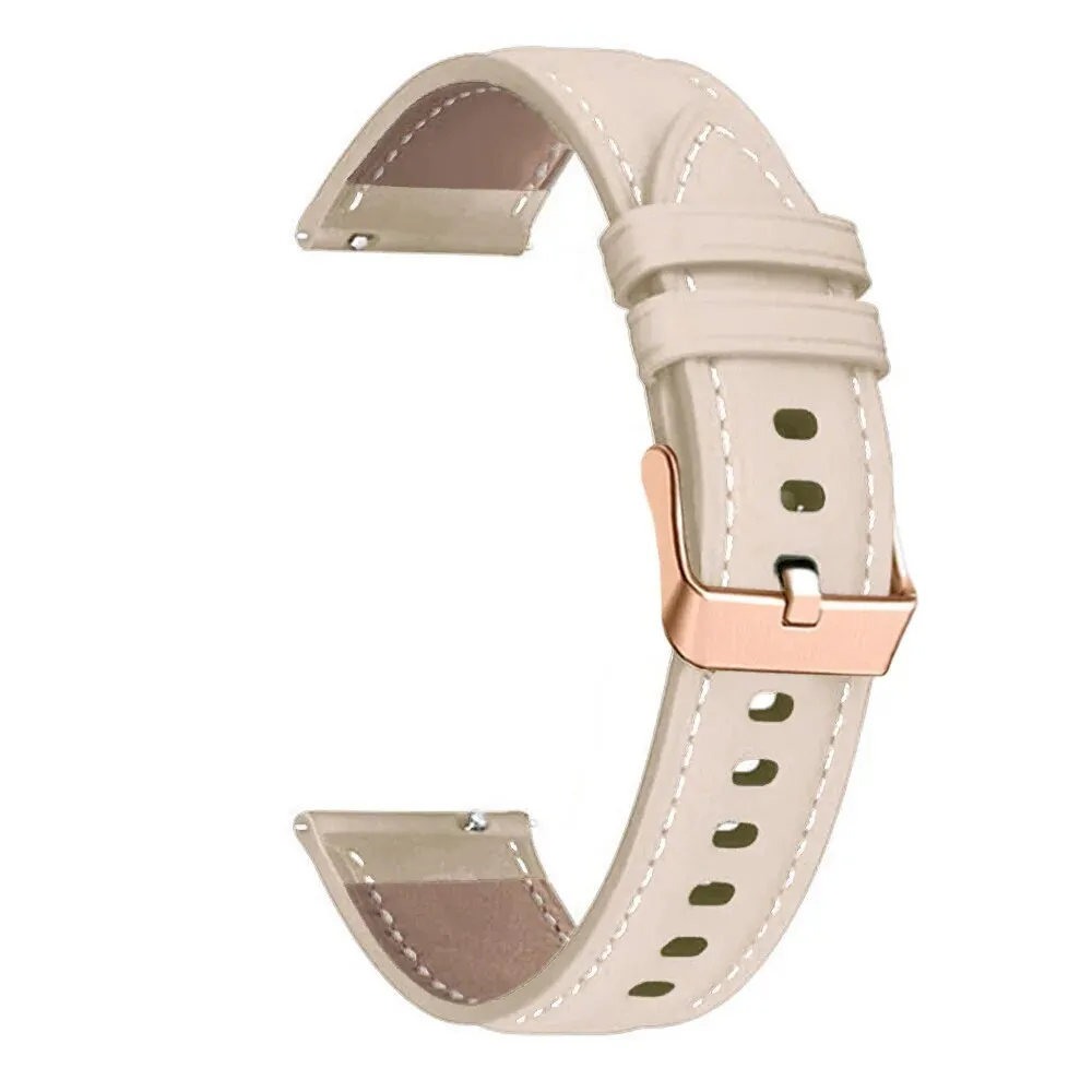 Strap-it Genuine leren horlogeband 18mm universeel (beige)