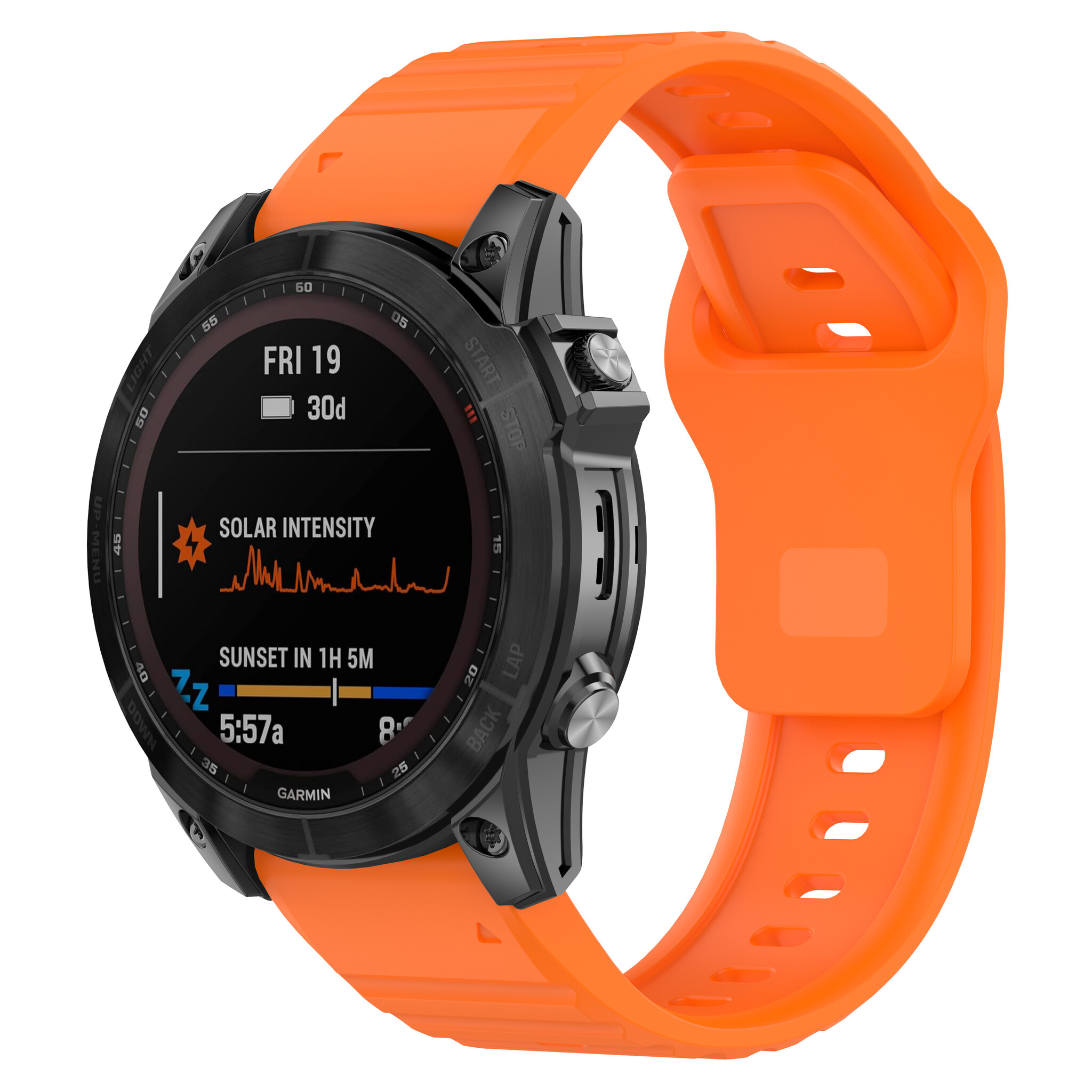 Strap-it Garmin Fenix 5 / 6 outdoor siliconen band (oranje)