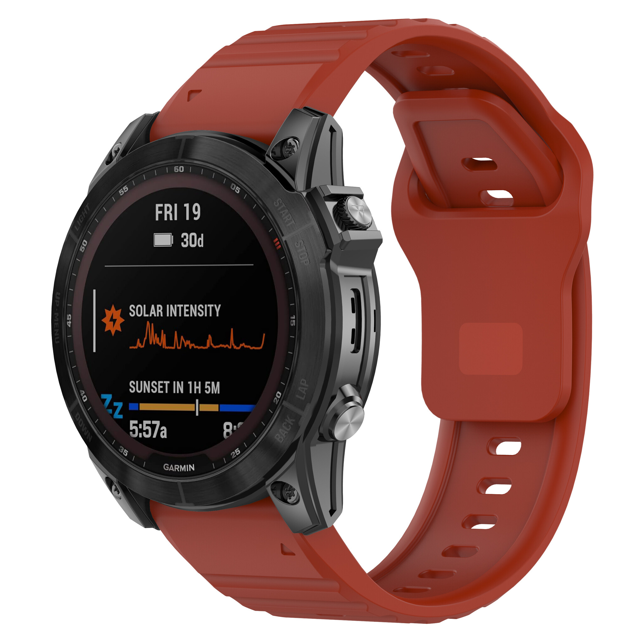 Strap-it Garmin Fenix 5 / 6 outdoor siliconen band (rood)