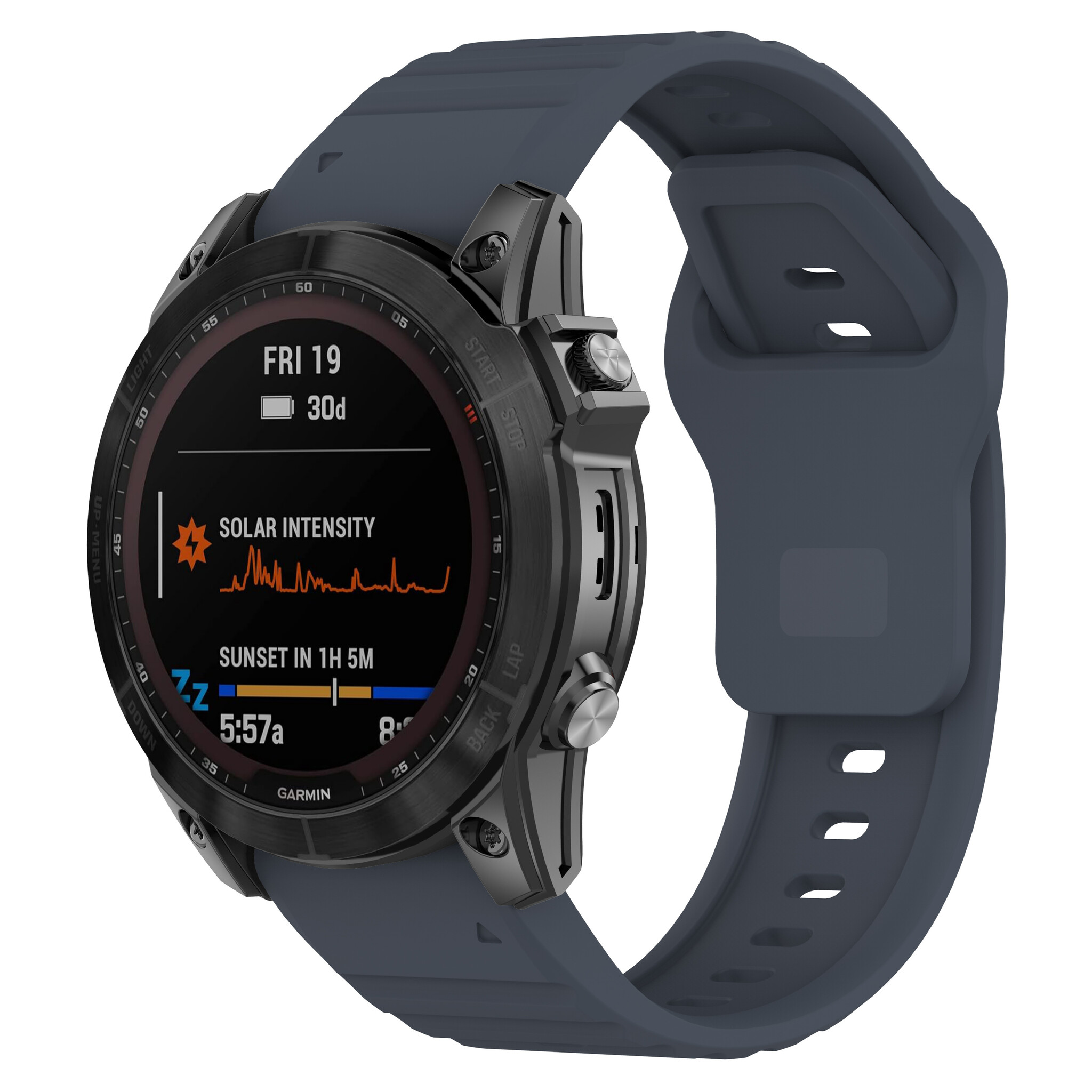 Strap-it Garmin Fenix 5 / 6 outdoor siliconen band (grijsblauw)