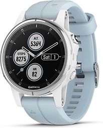 Garmin Fenix 5S Plus 42 mm wit met seafoam armband blauw [wifi, Saphir editie] - refurbished