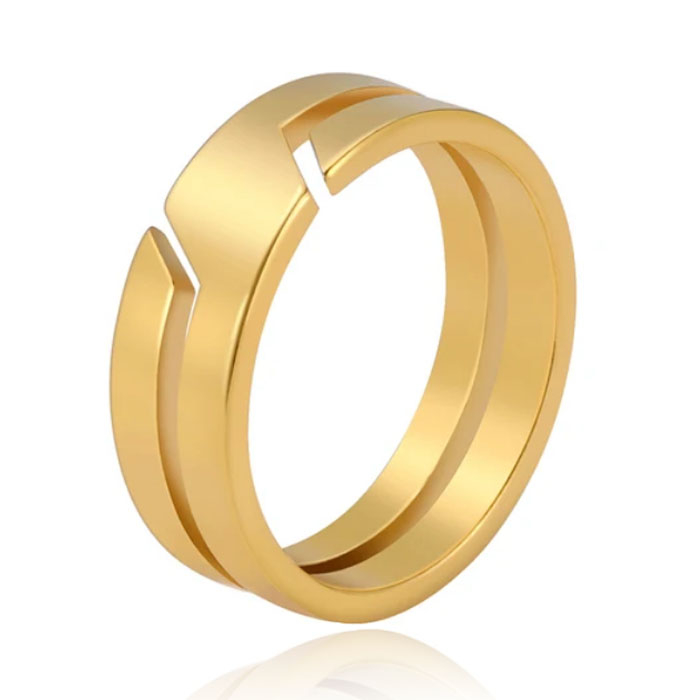 LGT JWLS Luxe  Gouden RVS Ring voor Heren - Elegant en Uniek-17mm