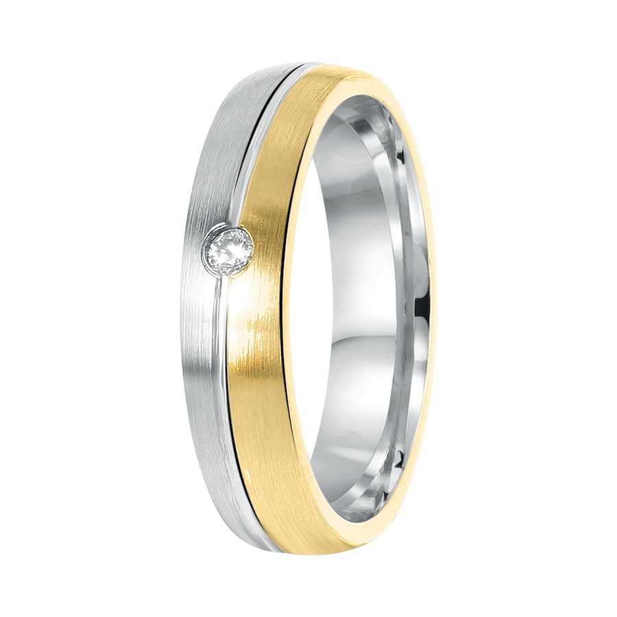 Lucardi Ring 'Zaragoza' Zilver - zilverkleurig-goudkleurig