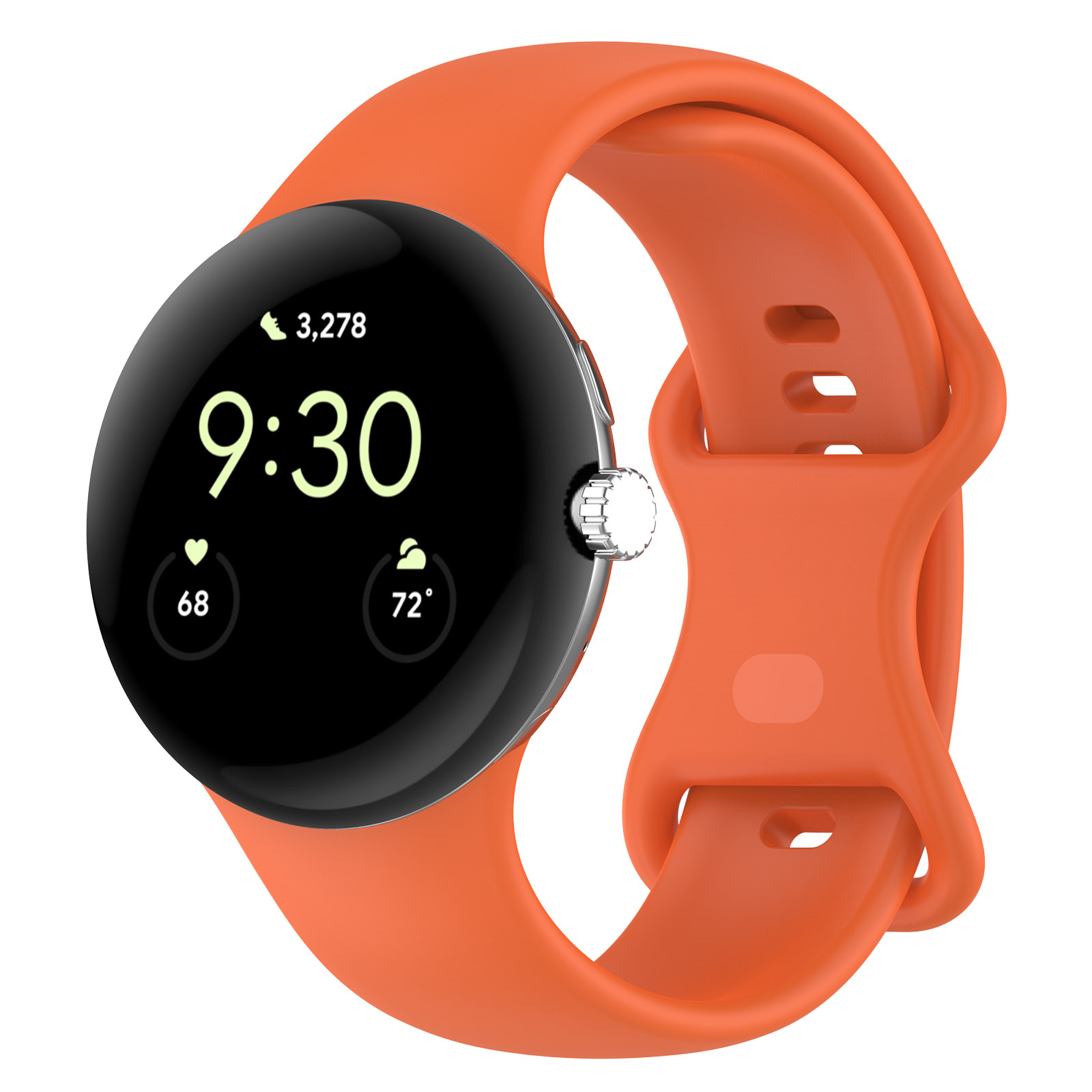 Strap-it Google Pixel Watch 3 - 45mm Classic siliconen bandje (oranje)