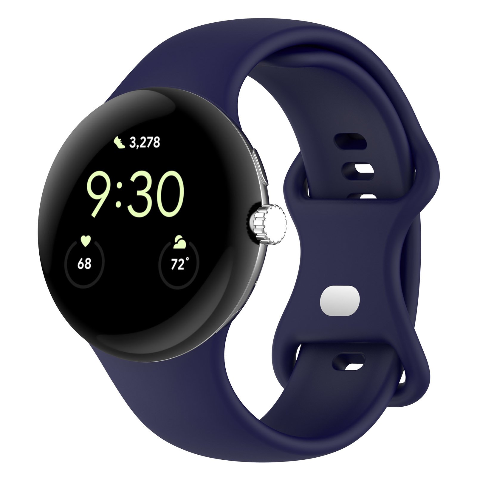 Strap-it Google Pixel Watch 3 - 45mm Classic siliconen bandje (donkerblauw)