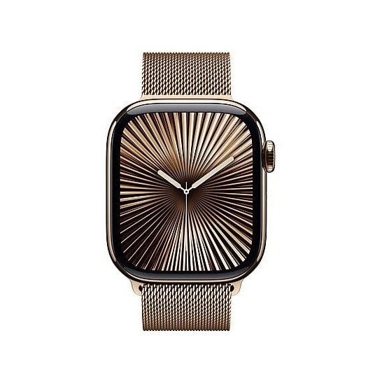 Apple Watch Series 10 GPS + Cellular 42mm Titanium Case met Milanese Loop Smartwatch Goud